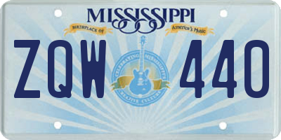 MS license plate ZQW440