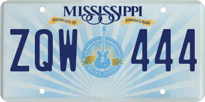 MS license plate ZQW444