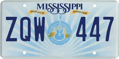 MS license plate ZQW447