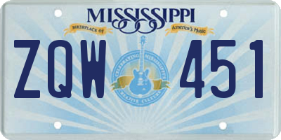 MS license plate ZQW451
