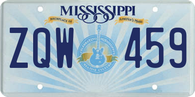 MS license plate ZQW459