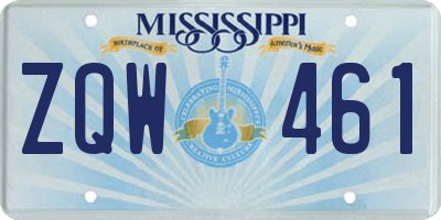 MS license plate ZQW461