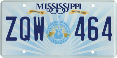 MS license plate ZQW464
