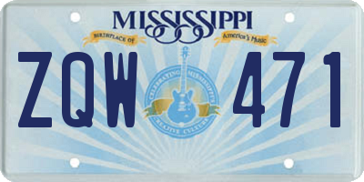 MS license plate ZQW471