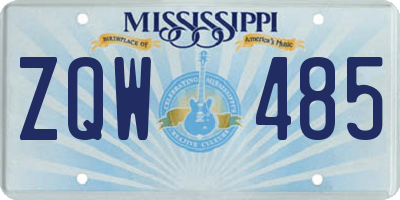 MS license plate ZQW485
