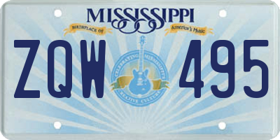 MS license plate ZQW495