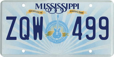 MS license plate ZQW499