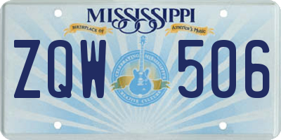 MS license plate ZQW506