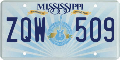 MS license plate ZQW509