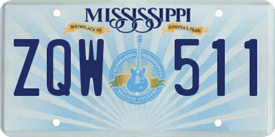 MS license plate ZQW511