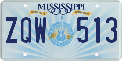 MS license plate ZQW513