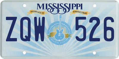 MS license plate ZQW526