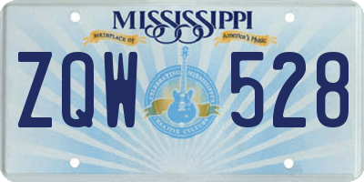 MS license plate ZQW528