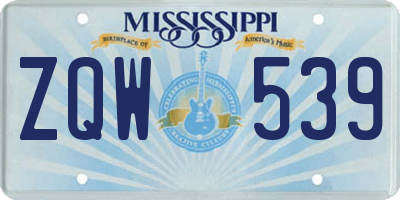 MS license plate ZQW539