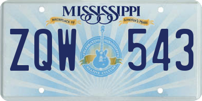 MS license plate ZQW543