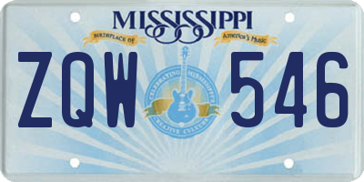 MS license plate ZQW546