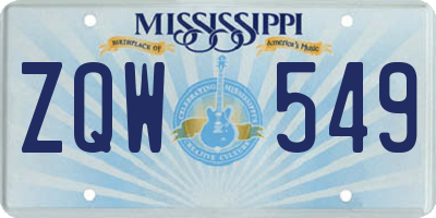 MS license plate ZQW549