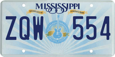 MS license plate ZQW554
