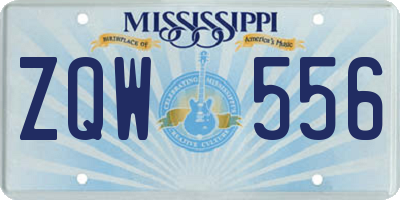 MS license plate ZQW556