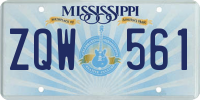 MS license plate ZQW561