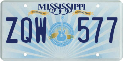 MS license plate ZQW577