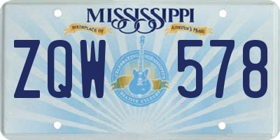 MS license plate ZQW578