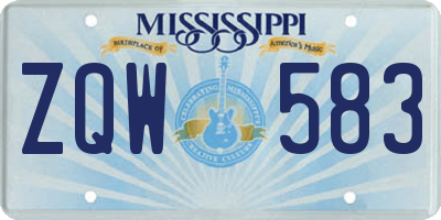 MS license plate ZQW583