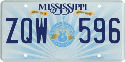 MS license plate ZQW596