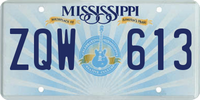 MS license plate ZQW613