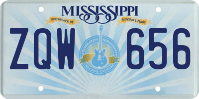 MS license plate ZQW656
