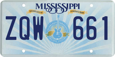 MS license plate ZQW661