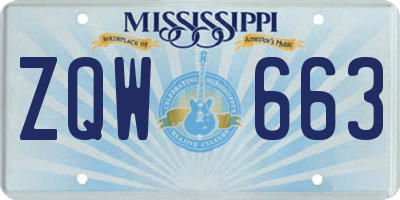 MS license plate ZQW663