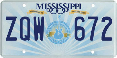 MS license plate ZQW672