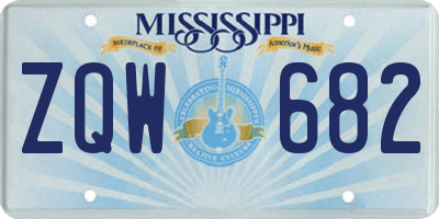 MS license plate ZQW682