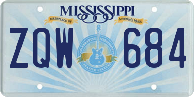 MS license plate ZQW684