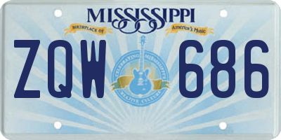MS license plate ZQW686