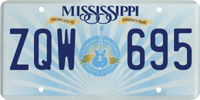 MS license plate ZQW695