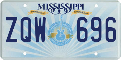 MS license plate ZQW696