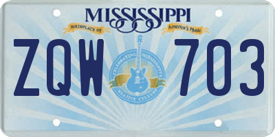 MS license plate ZQW703