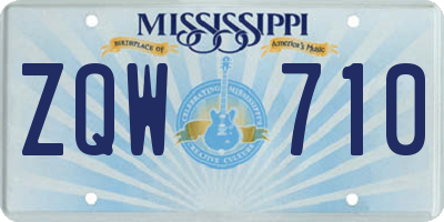 MS license plate ZQW710