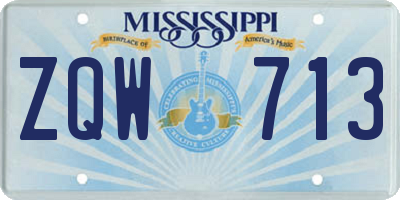 MS license plate ZQW713