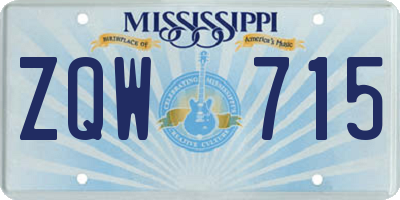 MS license plate ZQW715