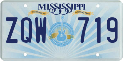 MS license plate ZQW719