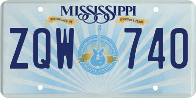 MS license plate ZQW740