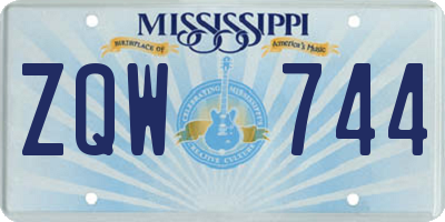 MS license plate ZQW744