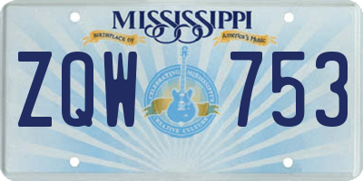 MS license plate ZQW753