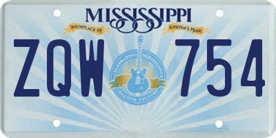 MS license plate ZQW754