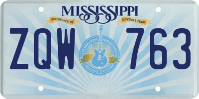 MS license plate ZQW763