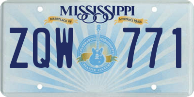 MS license plate ZQW771