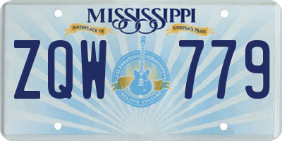 MS license plate ZQW779